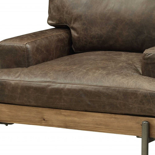 Distressed Chocolate Leather Chair
