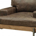 Distressed Chocolate Leather Chair