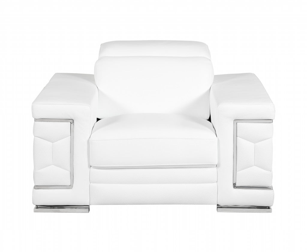 Beverly Heights Ivory Leather Chair