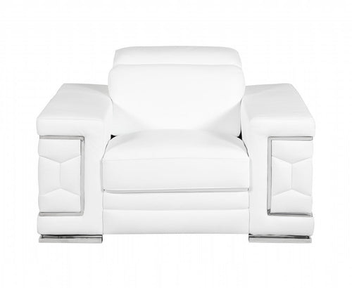 Beverly Heights Ivory Leather Chair