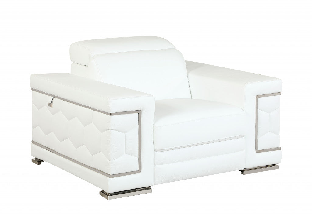 Beverly Heights Ivory Leather Chair
