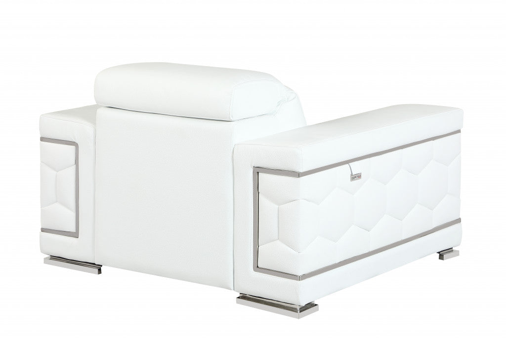 Beverly Heights Ivory Leather Chair