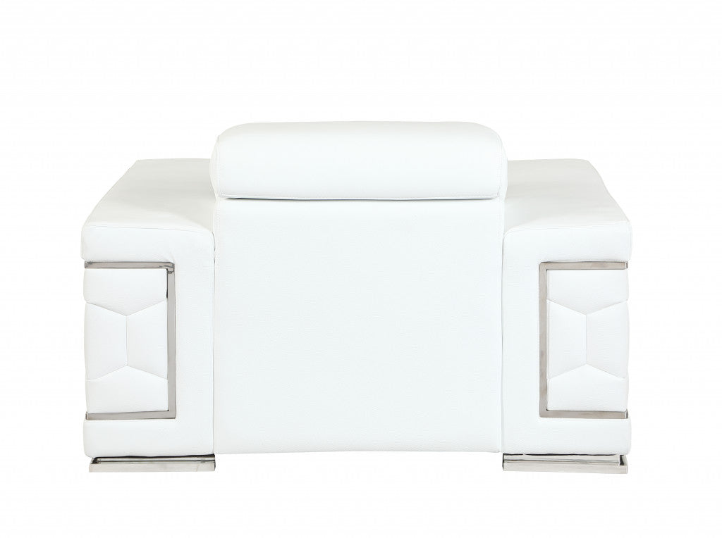 Beverly Heights Ivory Leather Chair