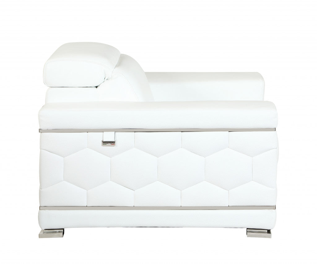 Beverly Heights Ivory Leather Chair