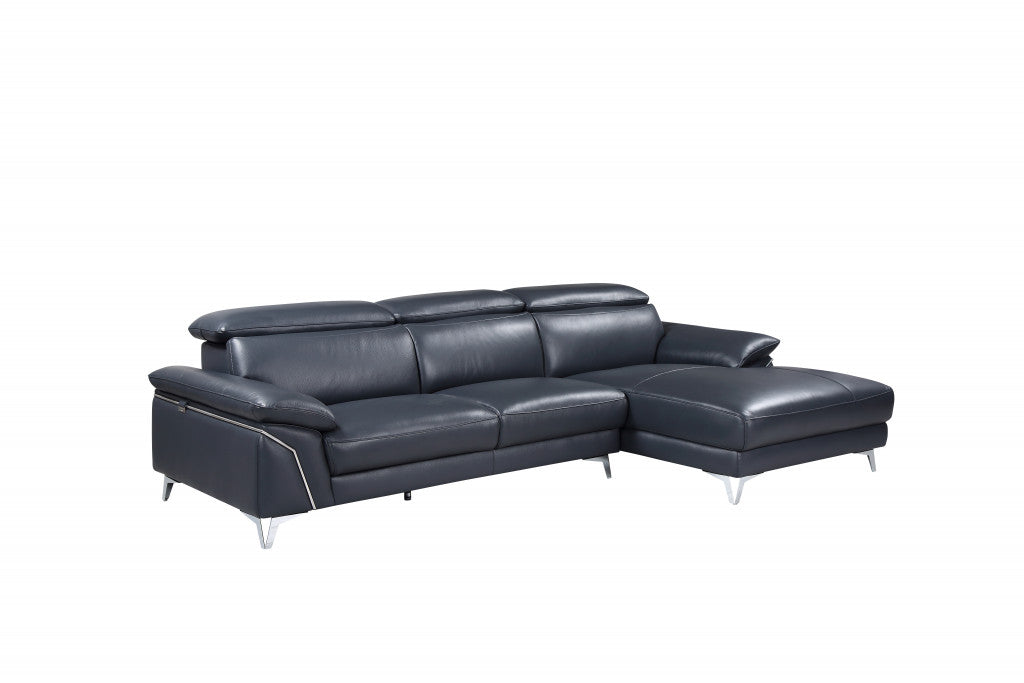 Francisco Sapphire Italian Leather Sofa