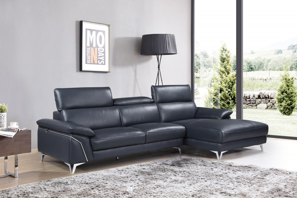 Francisco Sapphire Italian Leather Sofa