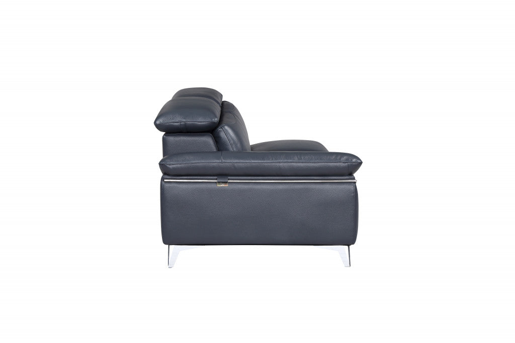 Francisco Sapphire Italian Leather Sofa
