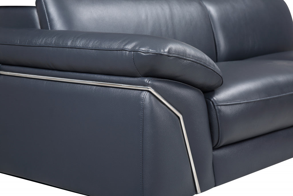 Francisco Sapphire Italian Leather Sofa