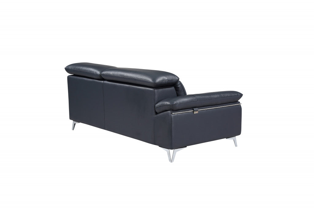Francisco Sapphire Italian Leather Sofa