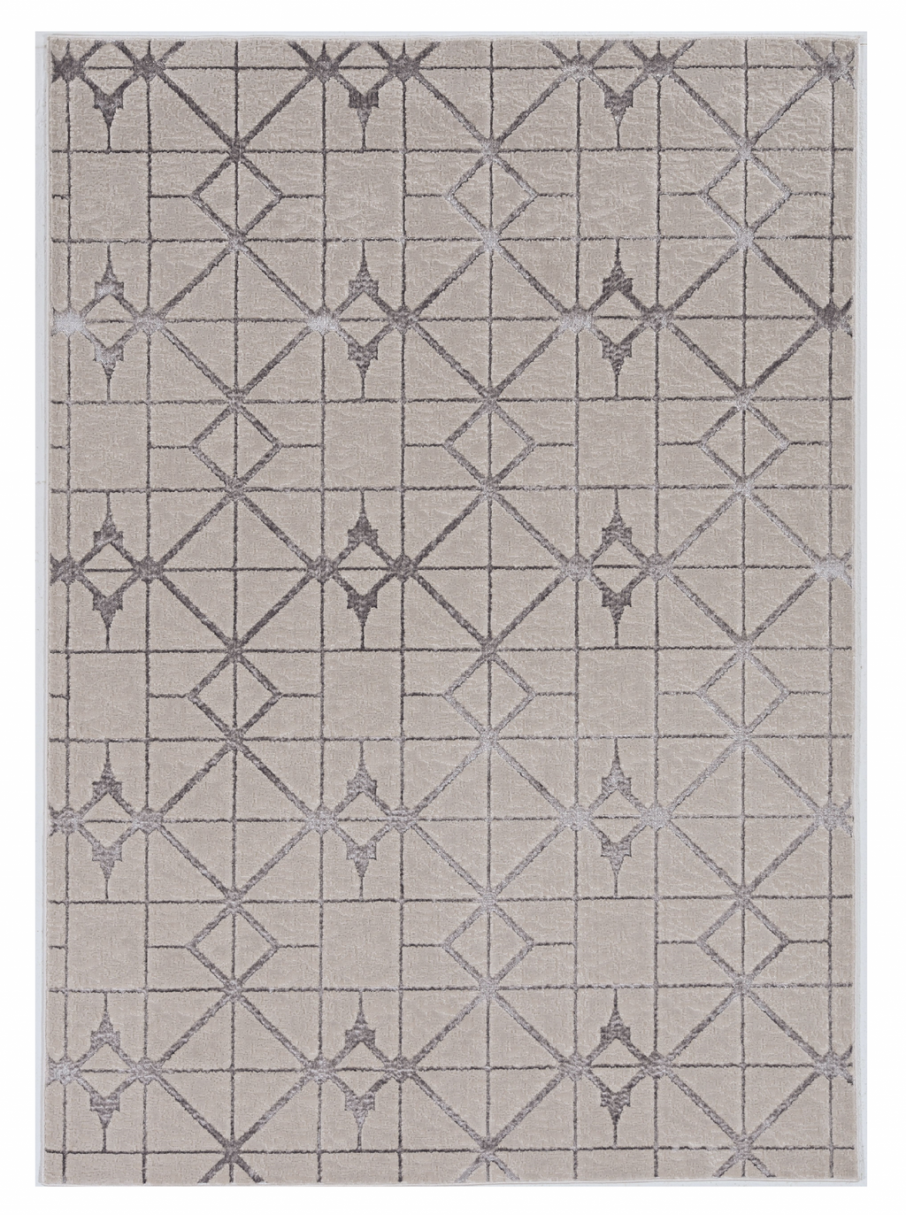 Turkish Woven Silver Geometric Area Rug