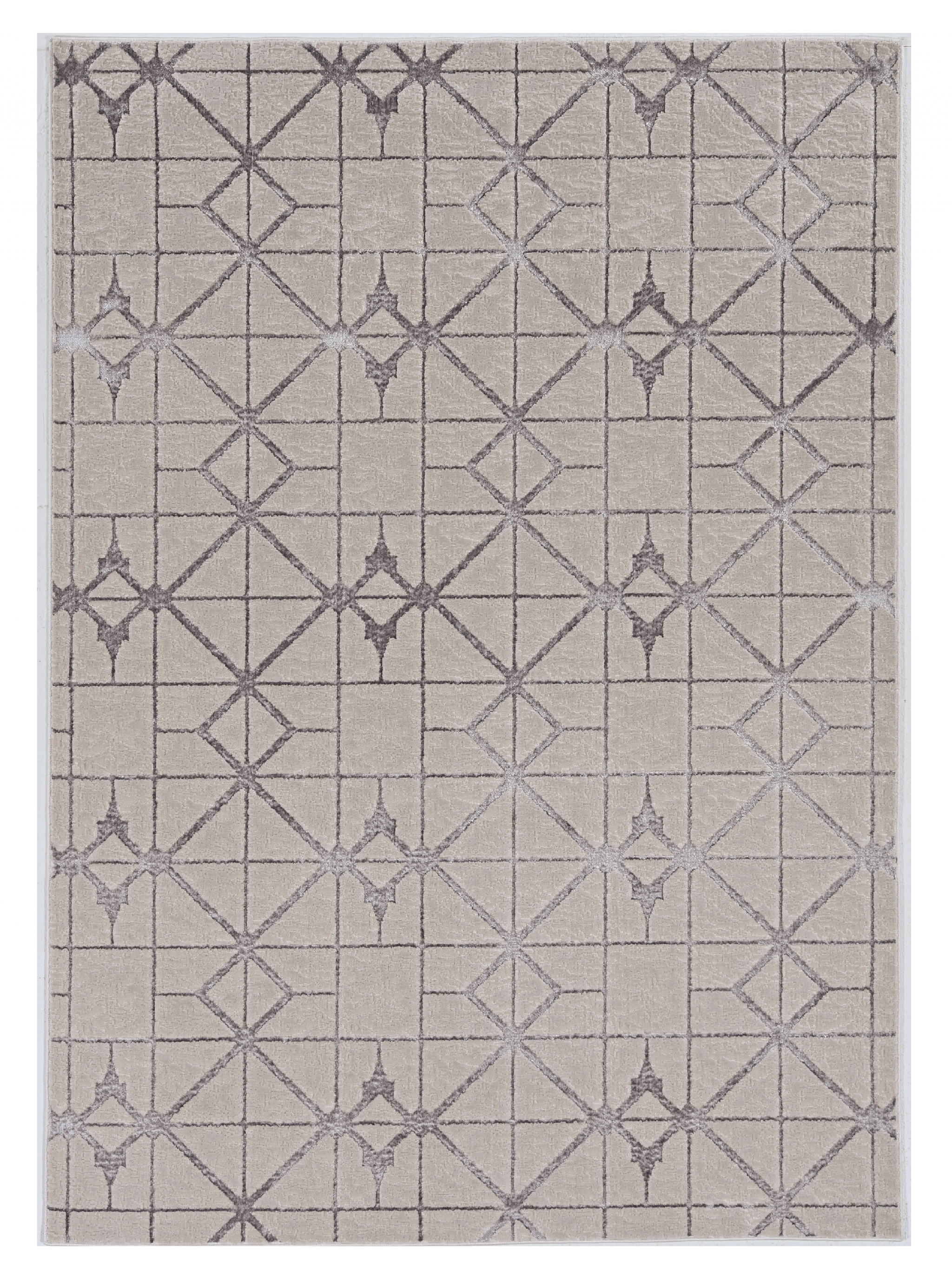 Turkish Woven Silver Geometric Area Rug