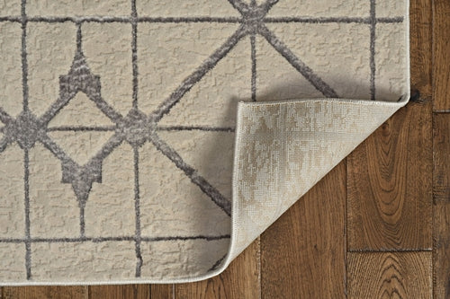 Turkish Woven Silver Geometric Area Rug