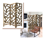 Rustic Wood Root Room Divider