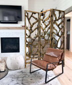 Rustic Wood Root Room Divider