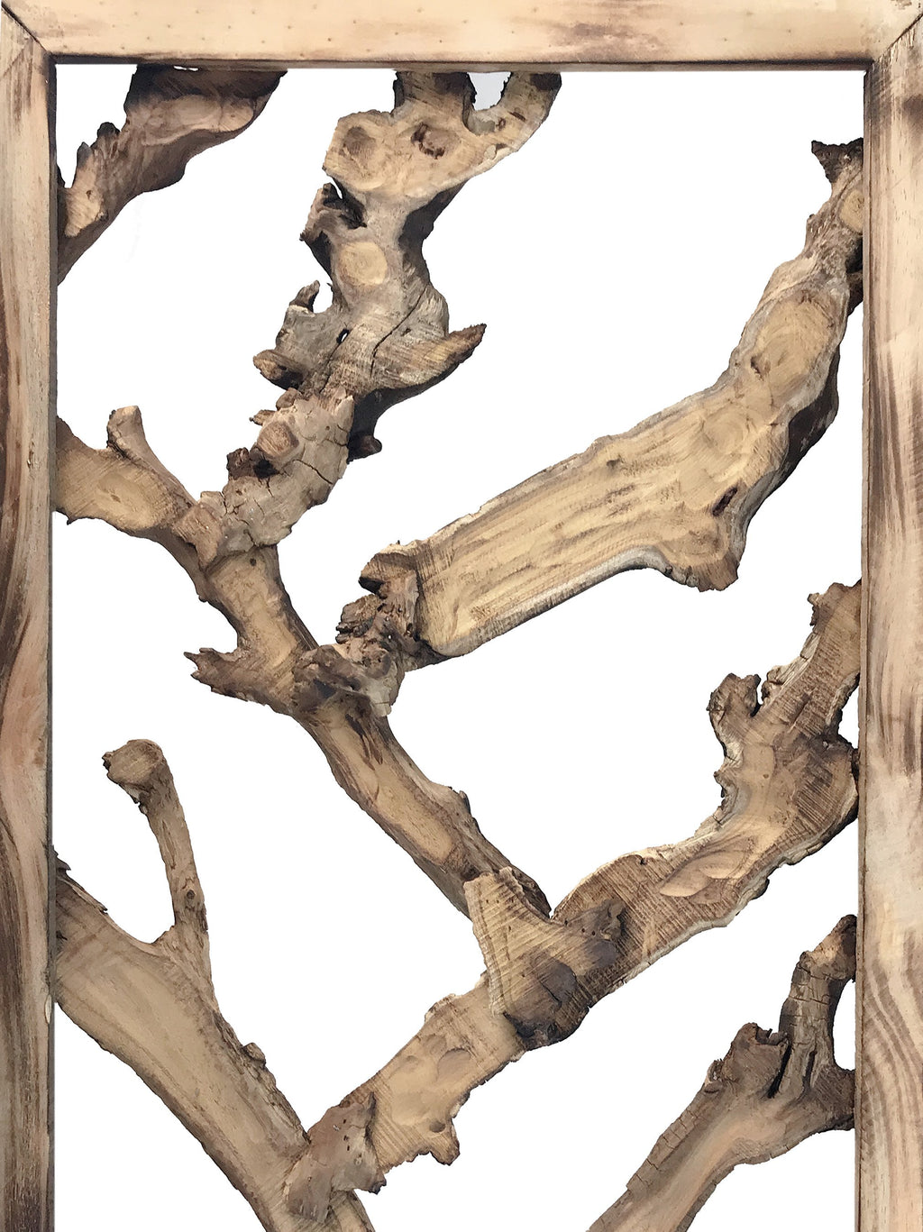 Rustic Wood Root Room Divider