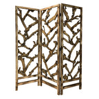 Rustic Wood Root Room Divider