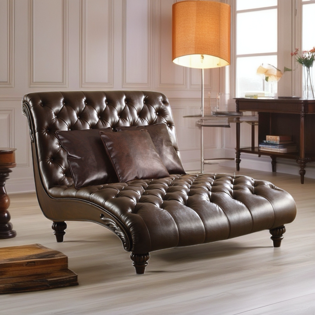 Espresso Leather Tufted Lounge Chair