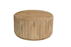 Newport Natural Wood Drum Coffee Table Set
