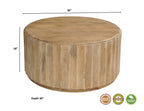 Newport Natural Wood Drum Coffee Table Set