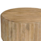 Newport Natural Wood Drum Coffee Table Set