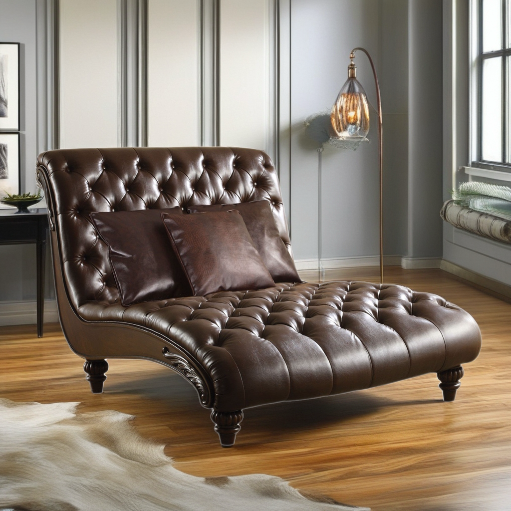 Espresso Leather Tufted Lounge Chair
