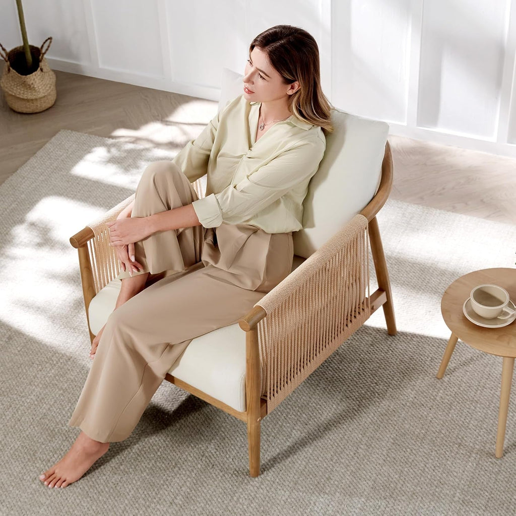 Boho Cream Accent Chair Set