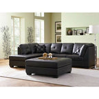 Monterey Black Leather Sectional Sofa