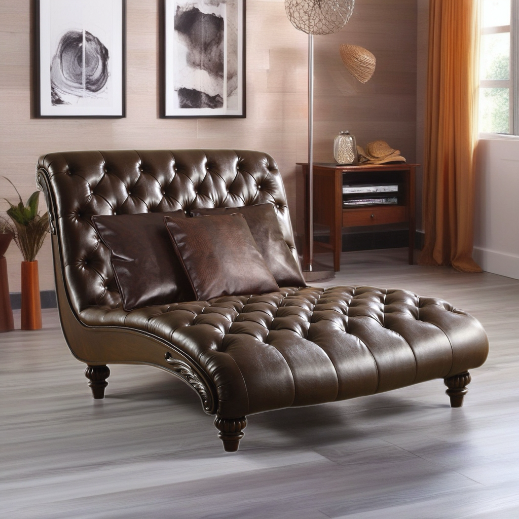 Espresso Leather Tufted Lounge Chair