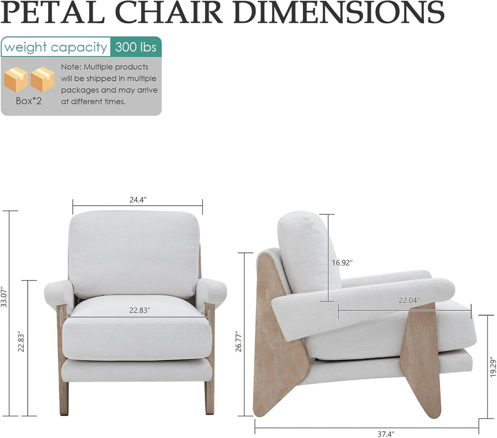 Chenille Ivory Accent Chair